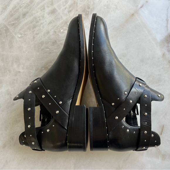 Halogen leathered studded cut out black ankle boots - Picture 5 of 11